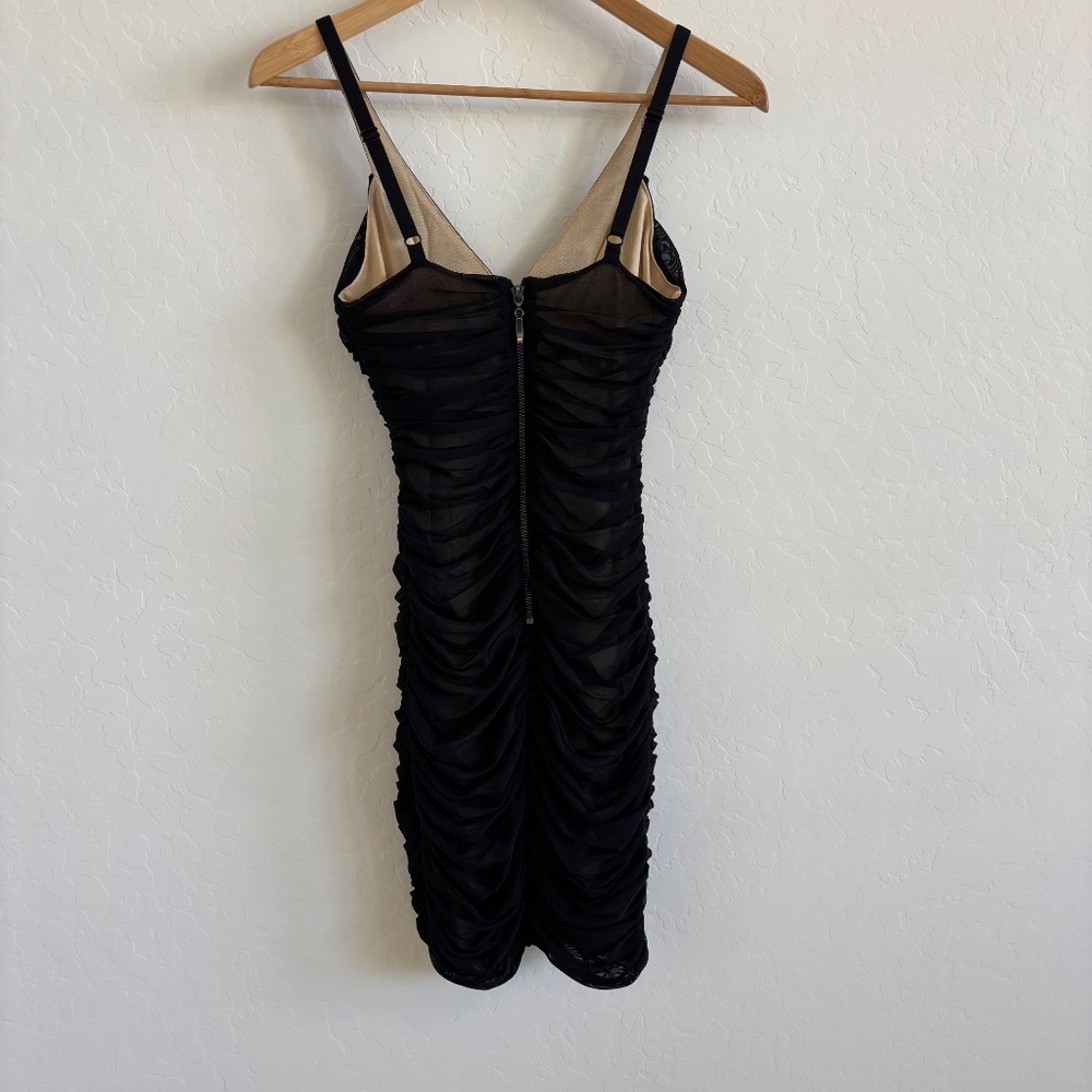 Bebe black mini dress with ruched detailing, Size Small, party, cocktail, Y2K - Picture 2 of 8